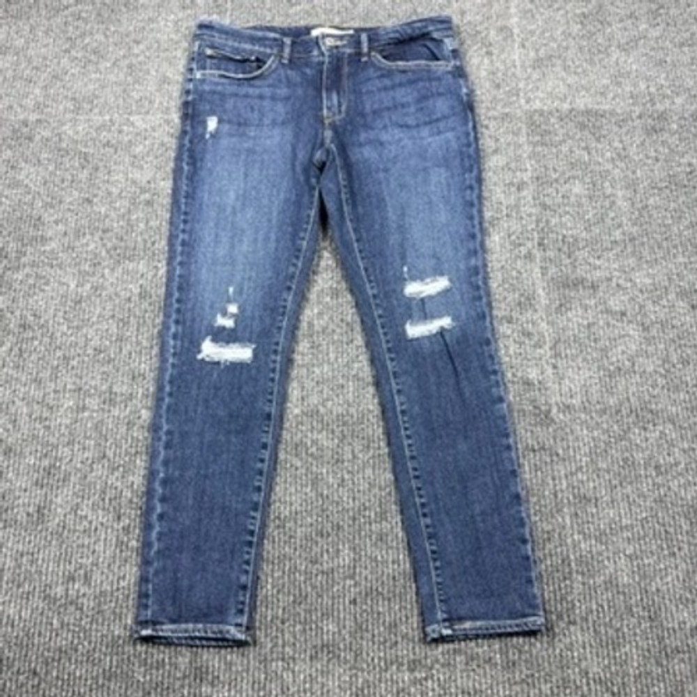 Levis 711 Skinny Mid Rise Jeans Womens 30x28 Blue Denim Stretch 18881-0148
